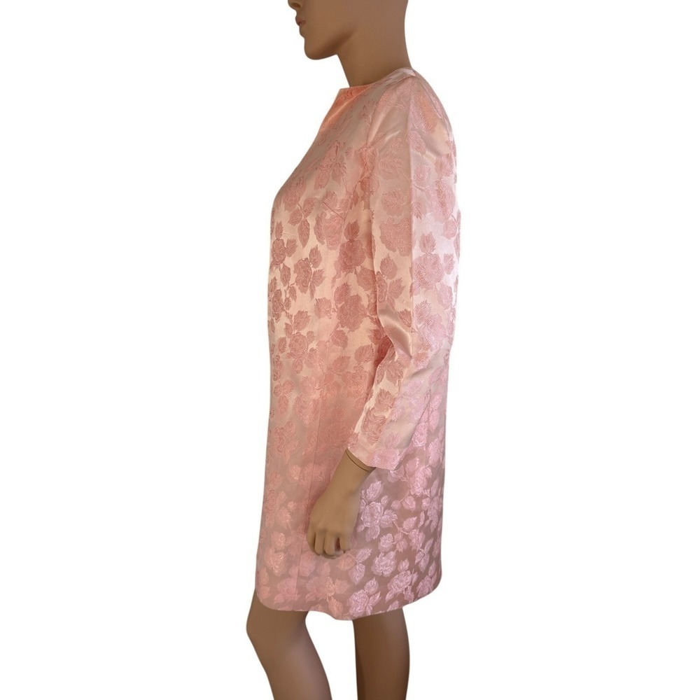 Vintage 60s Pink Damask Floral Dress and Jacket Set Home Sewn MCM Mod 2pc - Picture 13 of 16